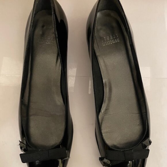 Stuart Wietzman Black Patent Leather Ballerina Flats Size 9.5 - Picture 3 of 4